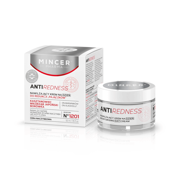 Mincer Pharma AntiRedness Moisturising Day Cream 50ml, hoitovoide couperosaiholle