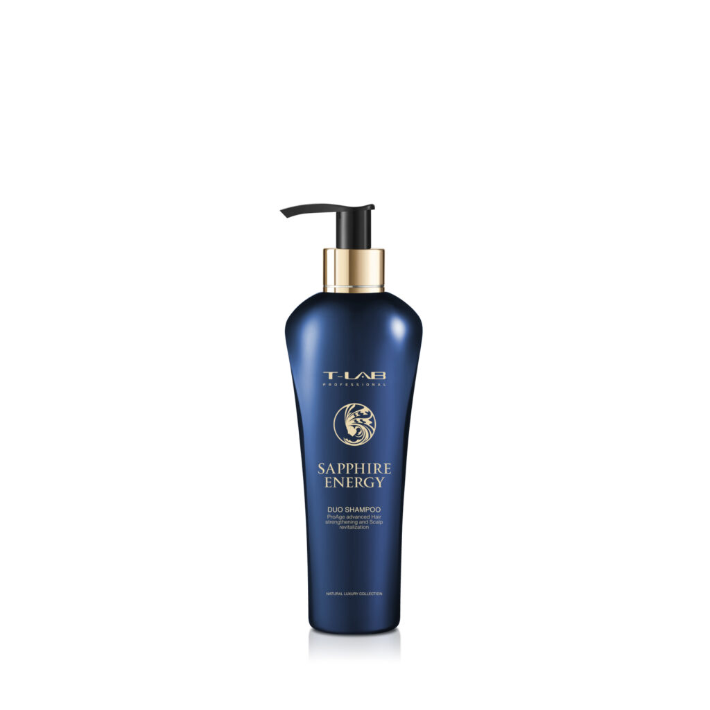 T-LAB Sapphire Energy Duo Shampoo, hiusta vahvistava shampoo