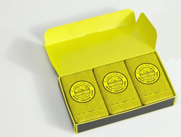 Crabtree & Evelyn West Indian Lime Soap Set, kolmen tuoksusaippuan lahjapakkaus