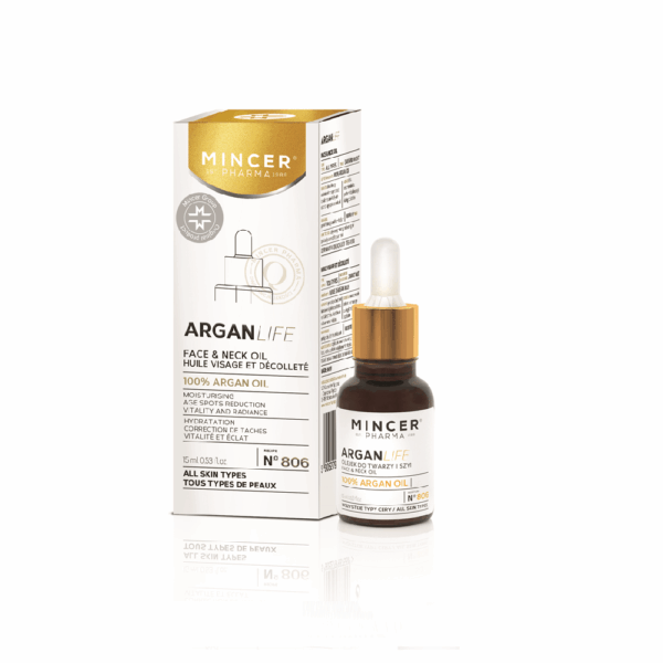 Mincer Pharma ArganLife Face & Neck Oil 15ml, arganöljy kasvoille ja kaulalle