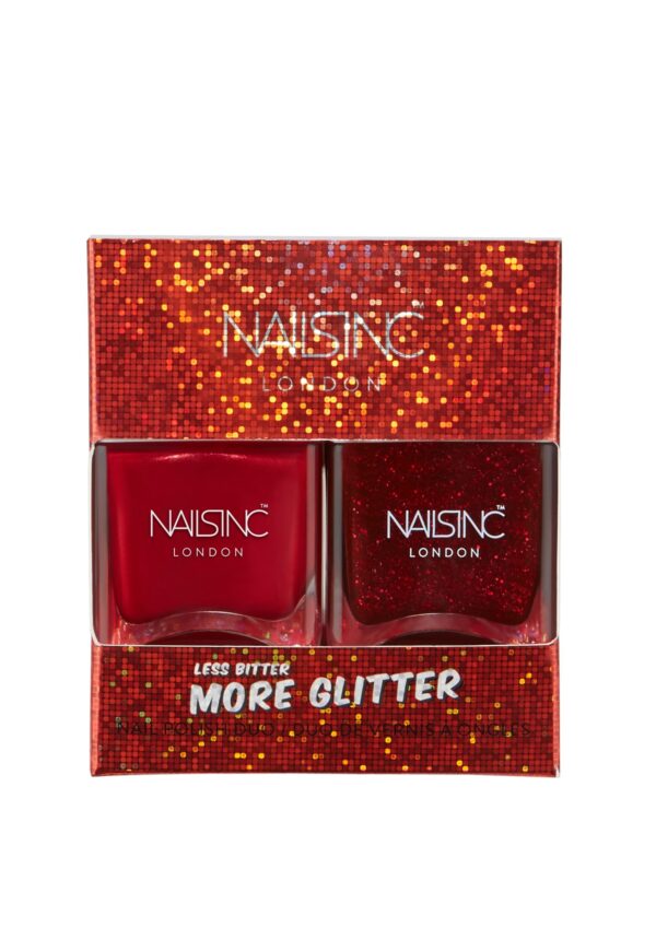 NailsInc Duo Set Less Bitter More Glitter kynsilakkaduo