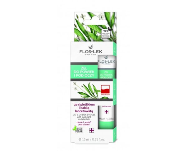 FLOSLEK Lid and Undereye Gel with EYEBRIGHT, Plantain