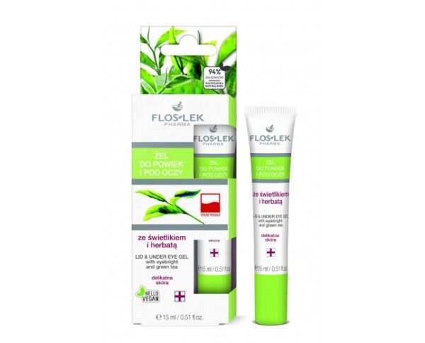 FLOSLEK Lid and Undereye Gel with EYEBRIGHT, Green tea