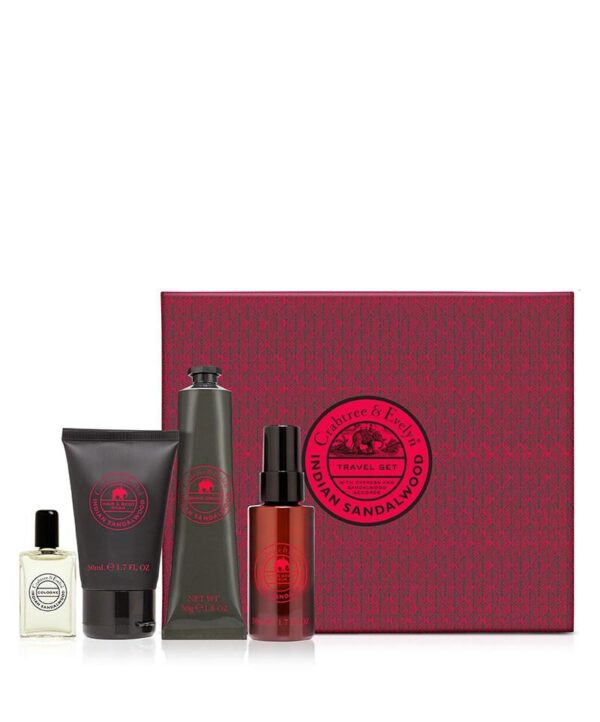 Crabtree & Evelyn Indian Sandalwood Travel Set, miehen matkapakkaus - Image 3