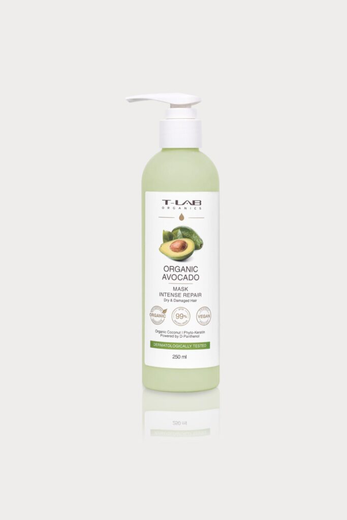T-LAB Organic Avocado Intense Repair Mask 250ml, hoitoaine