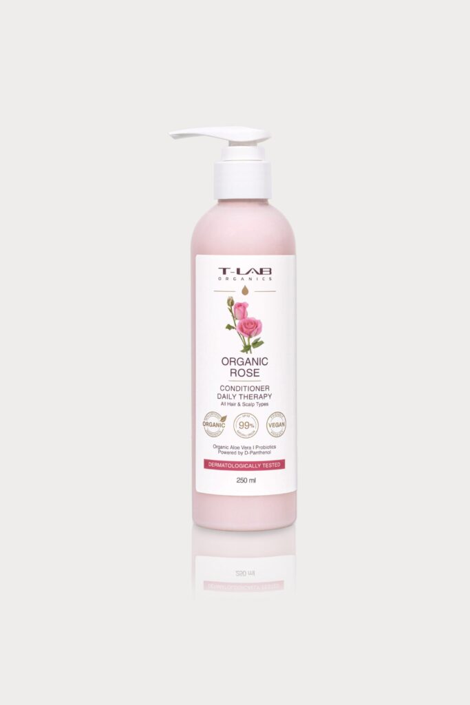 T-LAB Organic Rose Daily Therapy Conditioner 250ml, hoitoaine