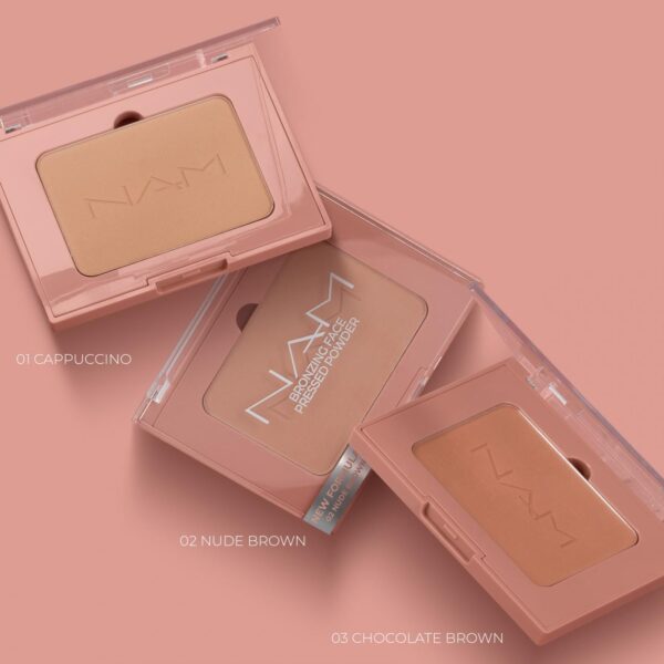 NAM Bronzing Face Pressed Powder 03 Chocolate Brown, aurinkopuuteri - Image 2