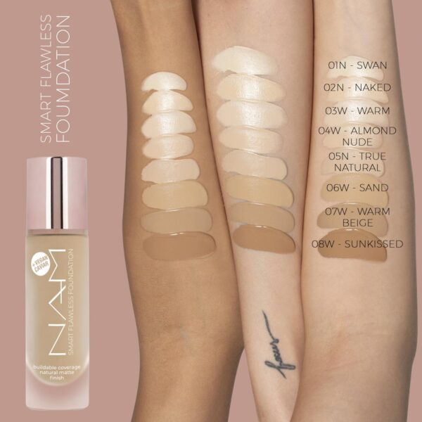 NAM Smart Flawless Foundation 03W Warm Nude, meikkivoide - Image 6