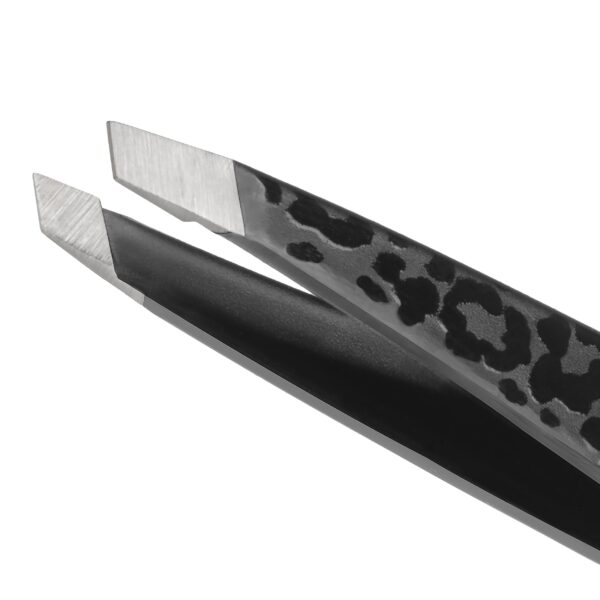 Tweezerman Mini Slant Tweezer Black Leopard, matkapinsetit - Image 2