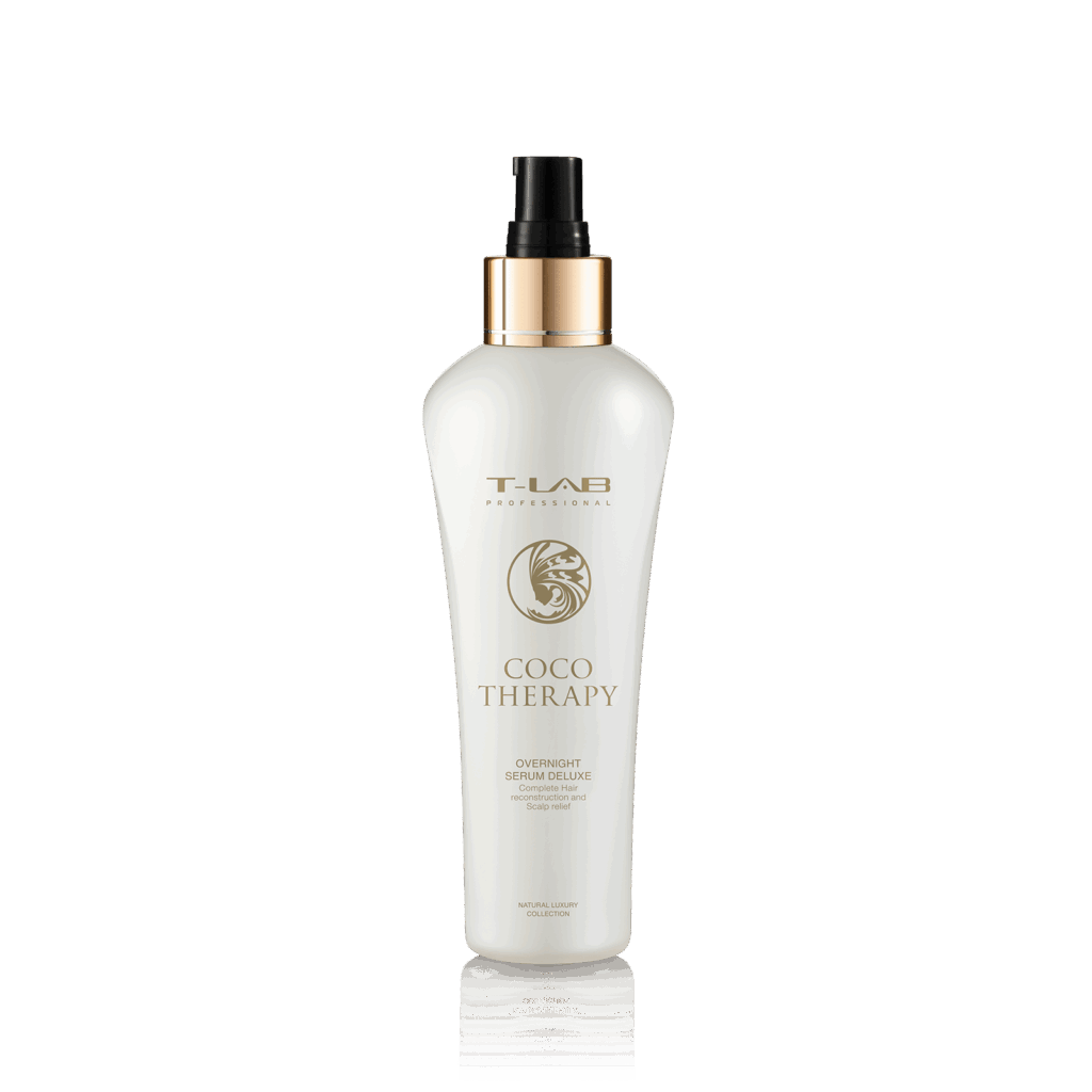 T-LAB Coco Therapy Overnight Serum Deluxe 150ml, seerumi käsitellyille ja vaurioituneille hiuksille
