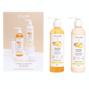 T-LAB Organic Ginger Duo Set -hiustenhoitopakkaus, 2 tuotetta