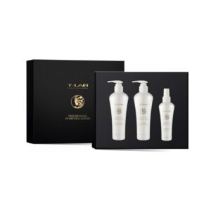 T-LAB Coco Therapy Ritual Set, lahjapakkaus käsitellyille hiuksille, 3 tuotetta