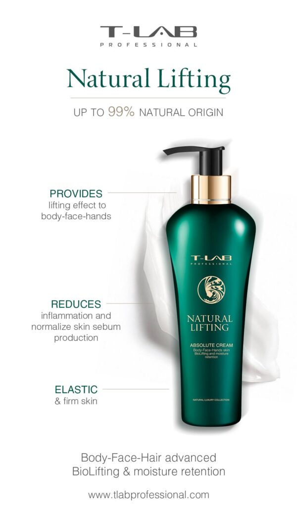 T-LAB Natural Lifting Absolute Cream -ylellinen vartalovoide 300ml - Image 2