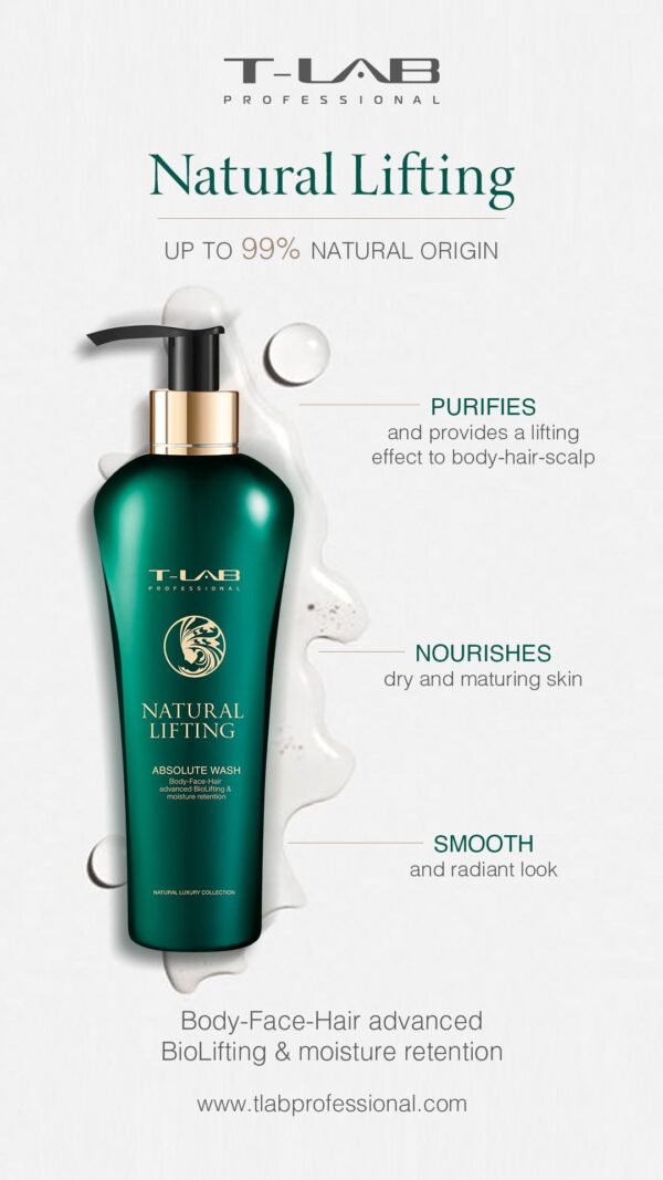 T-LAB Natural Lifting Absolute Wash -vartalonpesugeeli 300ml - Image 2