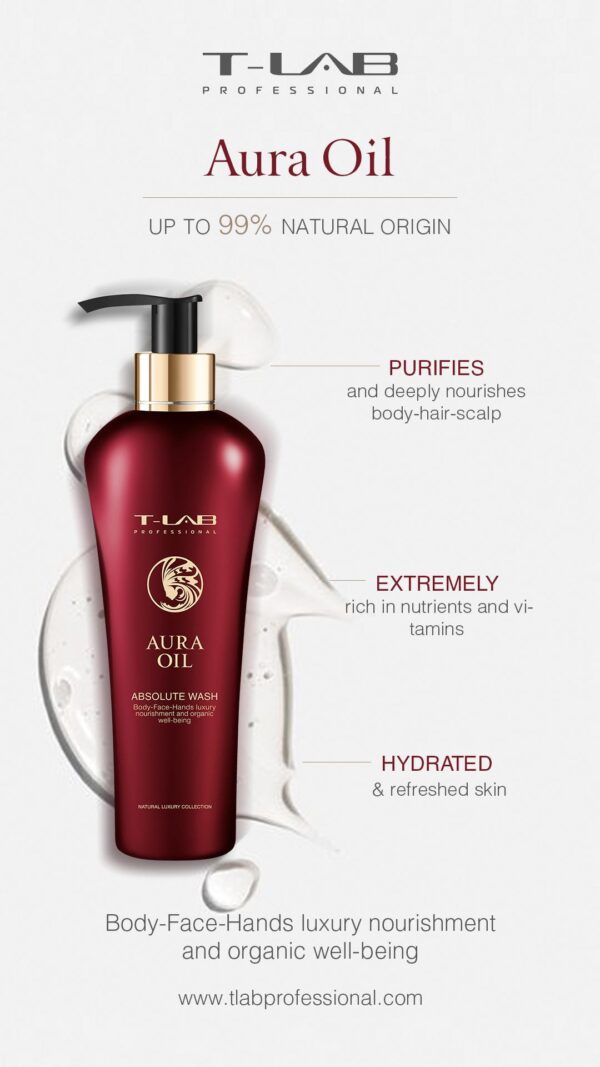 T-LAB Aura Oil Absolute Wash -vartalonpesugeeli 300ml - Image 2