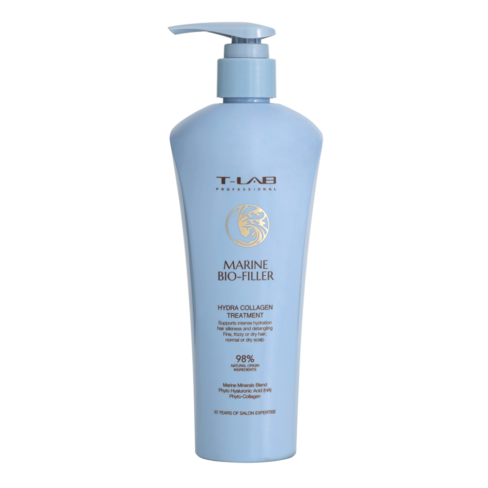 T-LAB Marine Bio-Filler Hydra Collagen Treatment 300ml, kosteuttava hoitoaine kaikille hiustyypeille