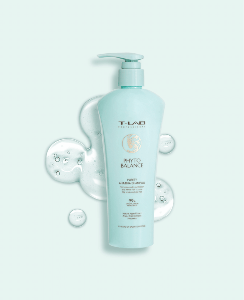T-LAB Phyto Balance Purity AHA/BHA Shampoo 300ml, shampoo rasvoittuvalle hiuspohjalle