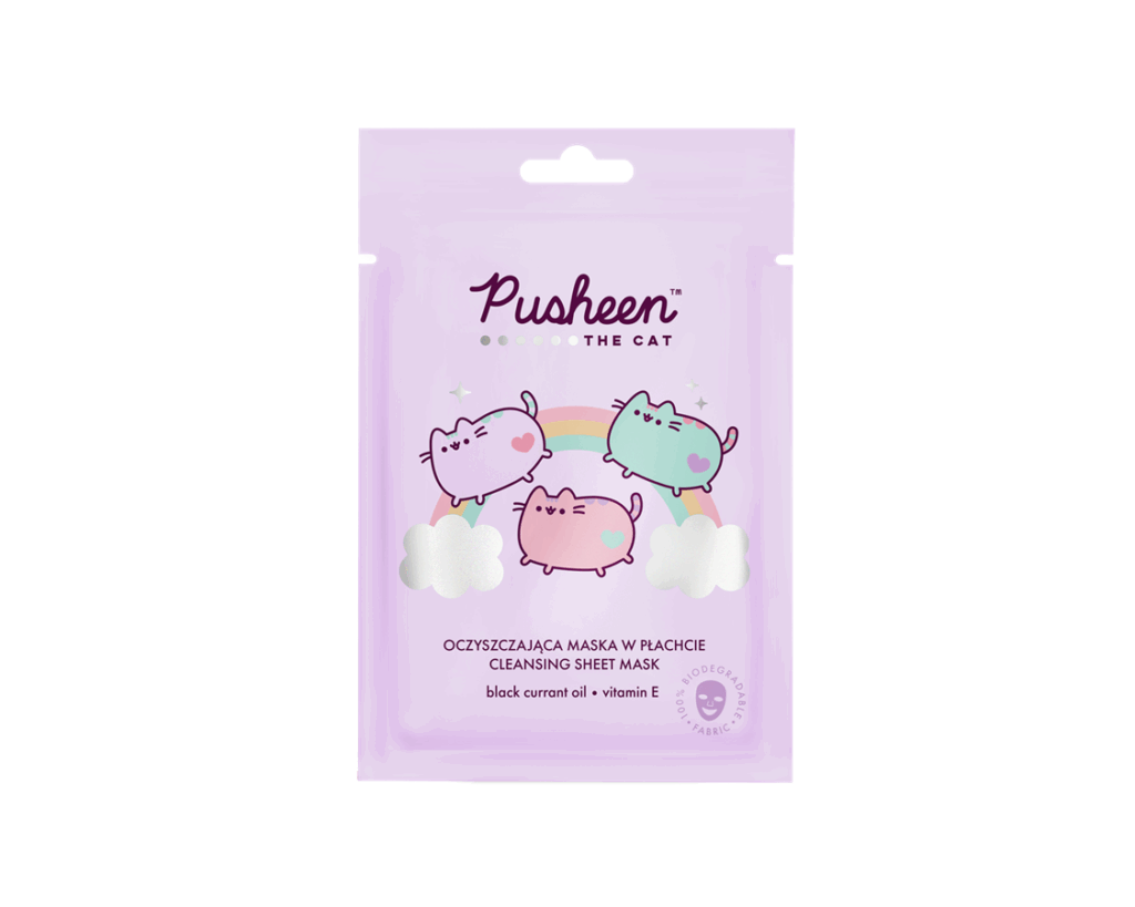AURA Pusheen Cleansing Sheet Mask Blackcurrant Kasvonaamio 17g