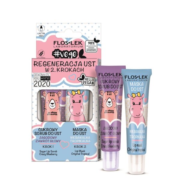 Floslek Lip Regeneration In 2 Steps, huulikuorinta ja huulivoide
