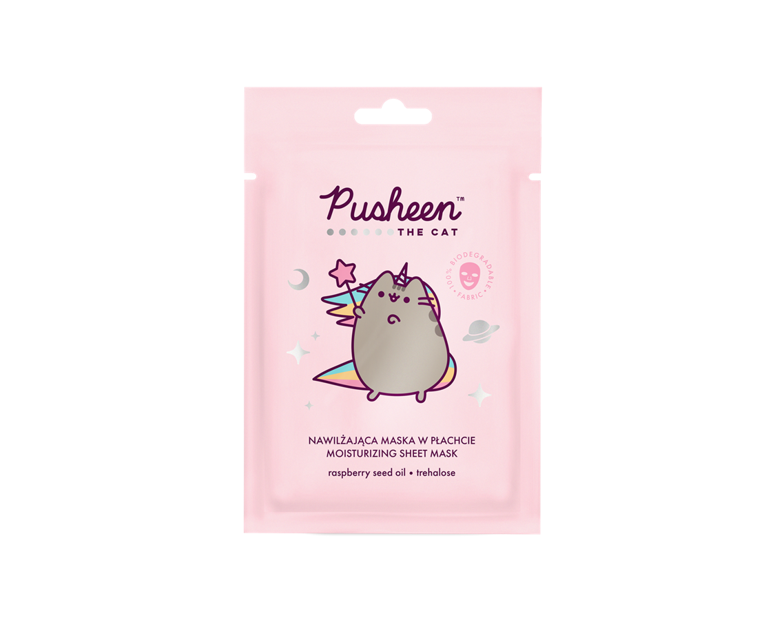 AURA Pusheen Moisturising Sheet Mask Raspberry Kasvonaamio 17g