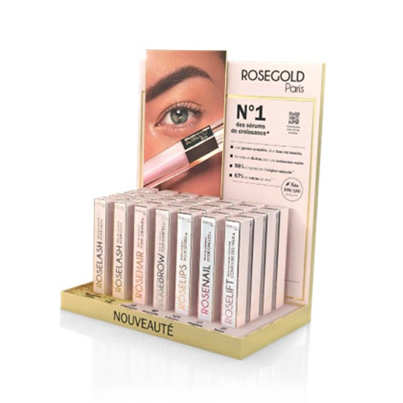 Rosegold Paris tuoteteline, sis. 28 myyntituotetta