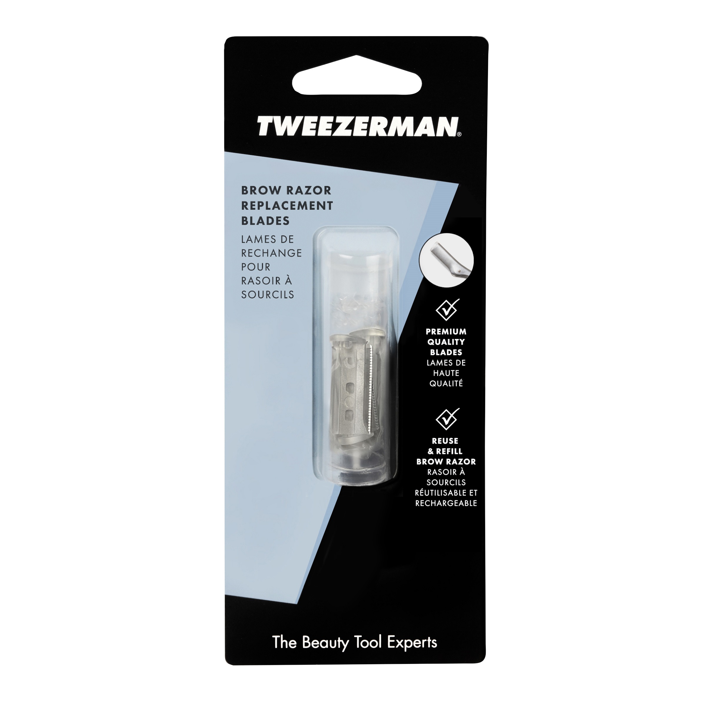Tweezerman Brow Razor Replacement Blades 4kpl, vaihtoterät kulmakarvaveitseen - Image 2
