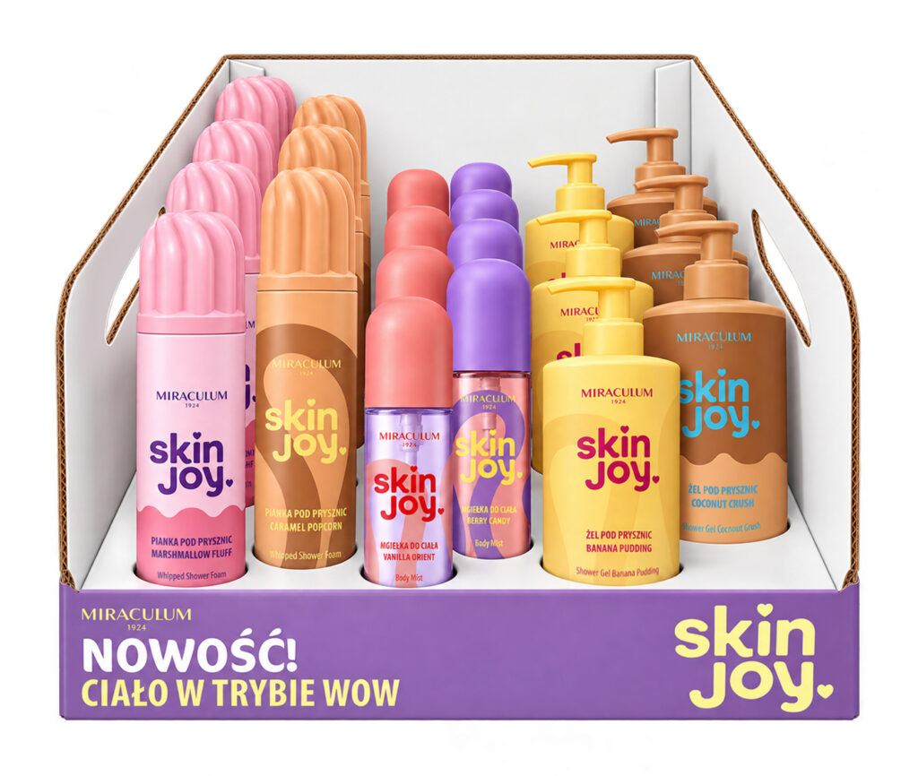 Miraculum Skin Joy vartalotuotteiden myyntiteline, sis. 22 myyntituotetta